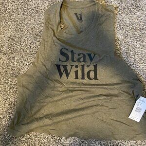 Stay Wild Green Vuori Crop Tank